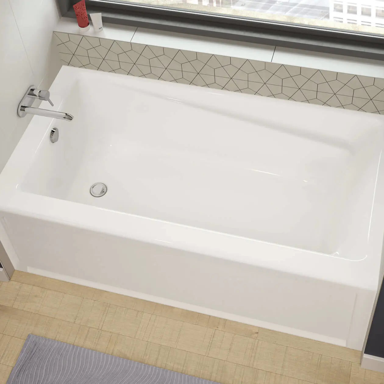 Maax New Town 6032 IFS Acrylic Alcove Left-Hand Drain Aerosens Bathtub in White 105456-108-001-001 - Plumbing Market