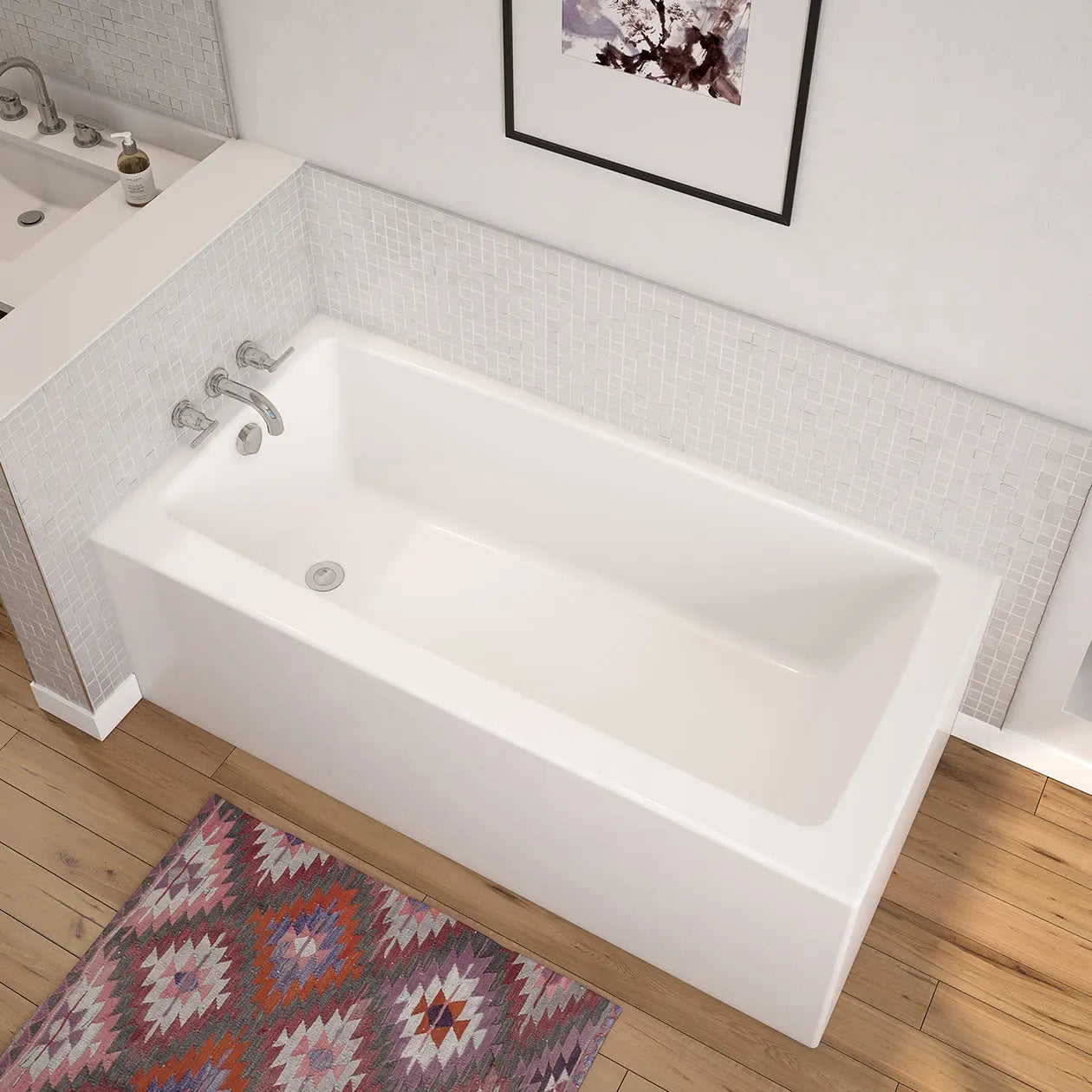 Maax Nomad Corner 6030 AcrylX Corner Right-Hand Drain Bathtub in White 106817-000-002-002 - Plumbing Market