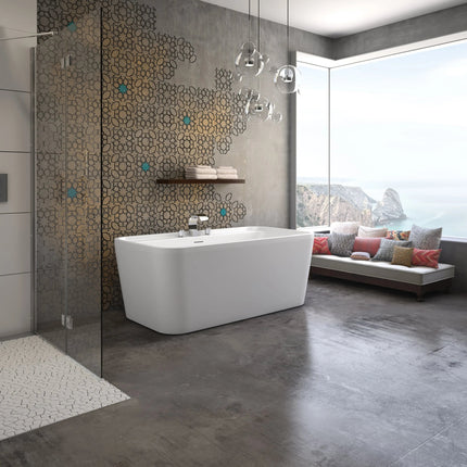 Maax Oberto 6032 Acrylic Freestanding Center Drain Bathtub in White - Plumbing Market