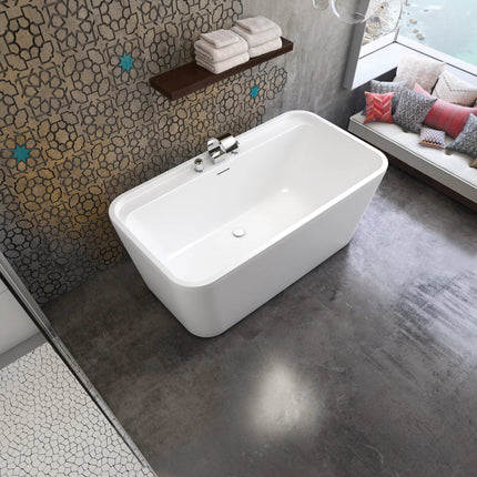 Maax Oberto 6032 Acrylic Freestanding Center Drain Bathtub in White - Plumbing Market