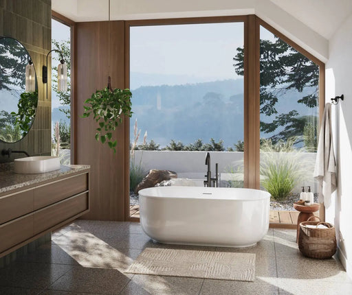 Maax Ommu 5932 Acrylic Freestanding Center Drain Bathtub in White - Plumbing Market