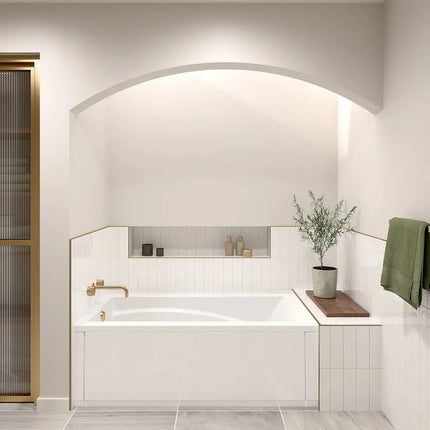 Maax Optik 6032 Acrylic Alcove Left-Hand Drain Hydrofeel Bathtub in White 101265-L-054-001 - Plumbing Market