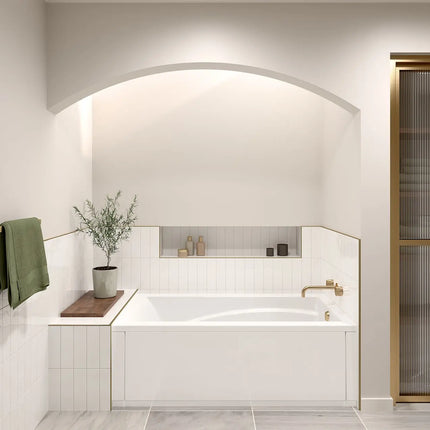 Maax Optik 6032 Acrylic Alcove Right-Hand Drain Hydrofeel Bathtub in White 101265-R-054-001 - Plumbing Market