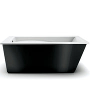 Maax Optik 6032 F Acrylic Freestanding End Drain Aerofeel Bathtub in White with Black Skirt 105571-055-015 - Plumbing Market