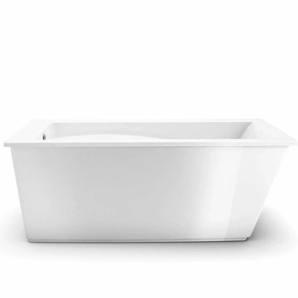 Maax Optik 6032 F Acrylic Freestanding End Drain Aerofeel Bathtub in White with White Skirt 105571-055-001-100 - Plumbing Market