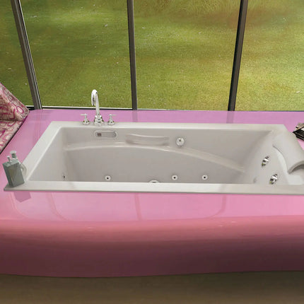 Maax Optik 6636 Acrylic Alcove Left-Hand Drain Combined Hydrofeel & Aerofeel Bathtub in White 101269-L-056-001 - Plumbing Market