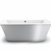 Maax Optik 6636 F Acrylic Freestanding Center Drain Aerofeel Bathtub in White with Sterling Silver Skirt 105742-055-001-105 - Plumbing Market
