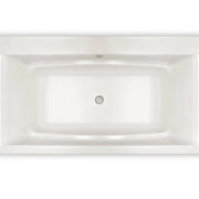 Maax Optik 6636 F Acrylic Freestanding Center Drain Aerofeel Bathtub in White with White Skirt 105742-055-001-114 - Plumbing Market