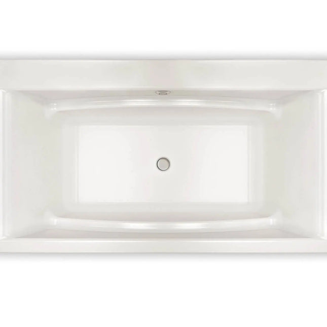 Maax Optik 6636 F Acrylic Freestanding Center Drain Aerofeel Bathtub in White with White Skirt 105742-055-001-114 - Plumbing Market