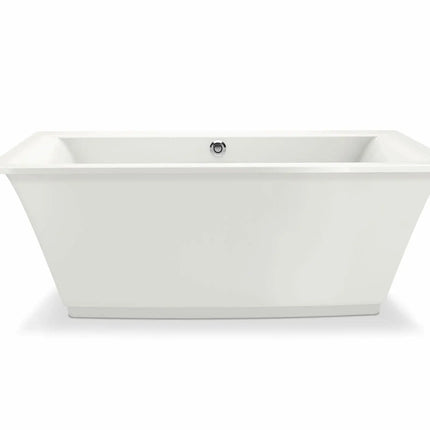 Maax Optik 6636 F Acrylic Freestanding Center Drain Aerofeel Bathtub in White with White Skirt 105742-055-001-114 - Plumbing Market