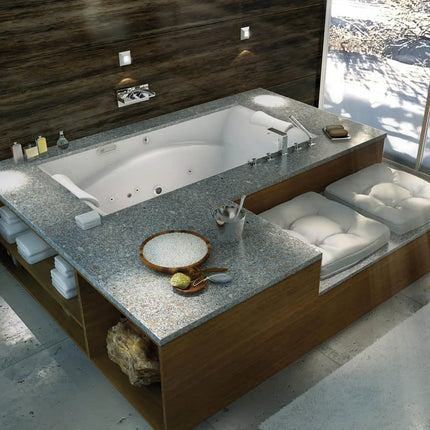 Maax Optik 7236 Acrylic Undermount Center Drain Aerofeel Bathtub in White 101270-055-001-100 - Plumbing Market