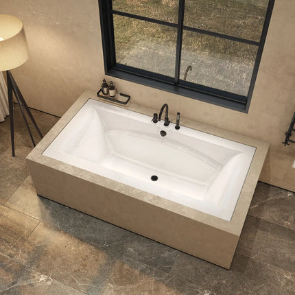 Maax Optik 7236 Acrylic Undermount Center Drain Aerofeel Bathtub in White 101270-055-001-100 - Plumbing Market