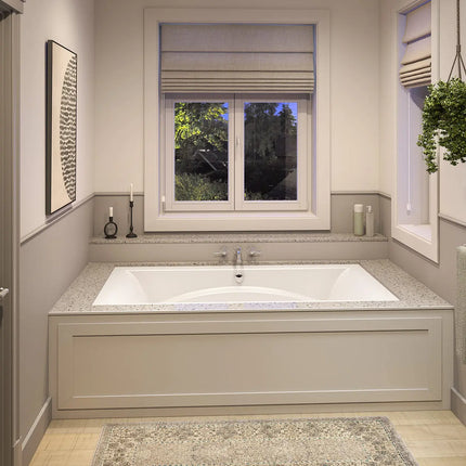 Maax Optik 7242 Acrylic Undermount Center Drain Hydrofeel Bathtub in White 101275-054-001-100 - Plumbing Market