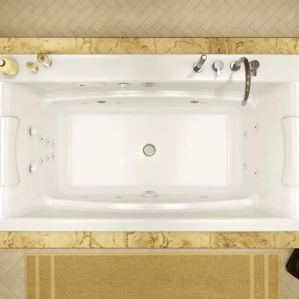 Maax Optik C 66 x 36 Acrylic Drop-in Center Drain Hydrofeel Bathtub in White 105743-054-001-000 - Plumbing Market