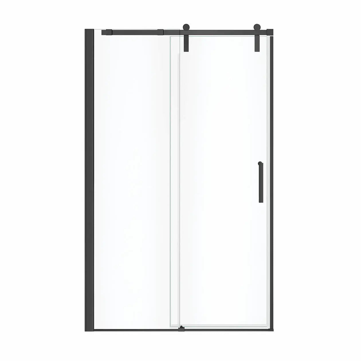 Maax Outback 43 ¼ - 46 ½ x 70 ½ in. 8mm Sliding Shower Door for Alcove Installation with Clear glass in Matte Black 137680-900-340-000 - Plumbing Market
