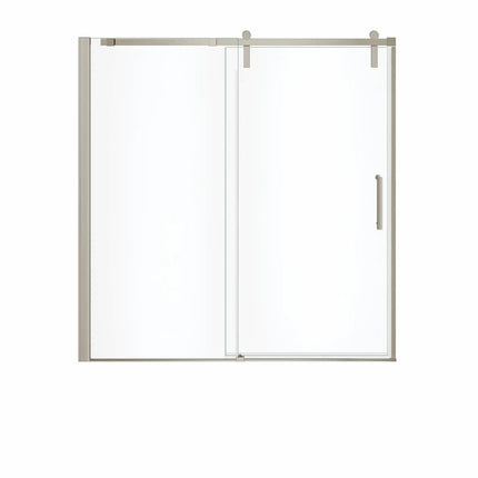 Maax Outback 55 ¼ - 58 1/2 x 57 in. 8mm Sliding Tub Door for Alcove Installation with Clear glass in Brushed Nickel 137682-900-305-000 - Plumbing Market