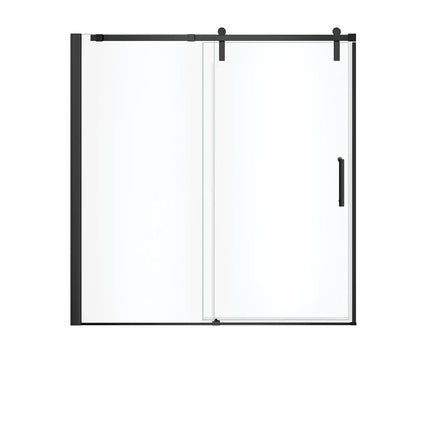 Maax Outback 55 ¼ - 58 1/2 x 57 in. 8mm Sliding Tub Door for Alcove Installation with Clear glass in Matte Black 137682-900-340-000 - Plumbing Market