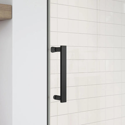 Maax Outback 55 ¼ - 58 ½ x 70 ½ in. 8mm Sliding Shower Door for Alcove Installation with Clear glass in Matte Black 137681-900-340-000 - Plumbing Market