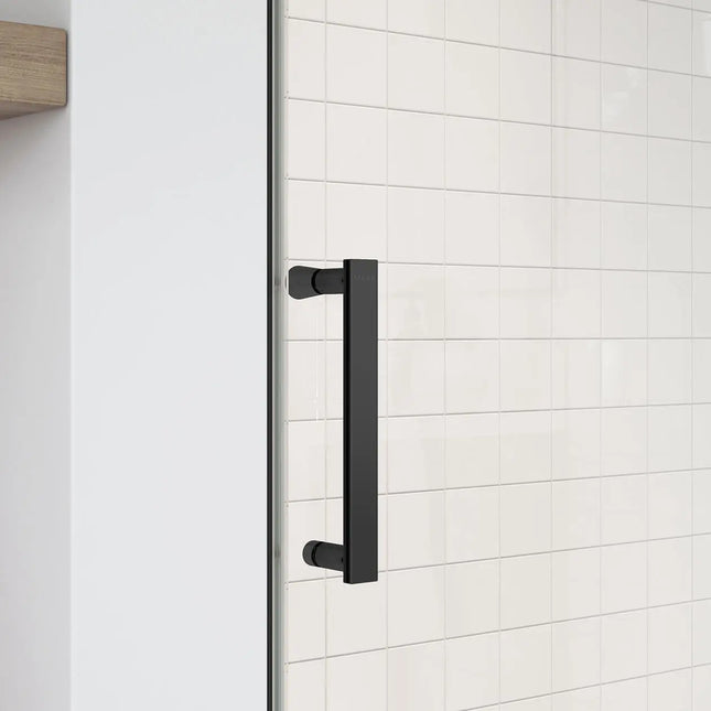 Maax Outback 55 ¼ - 58 ½ x 70 ½ in. 8mm Sliding Shower Door for Alcove Installation with Clear glass in Matte Black 137681-900-340-000 - Plumbing Market