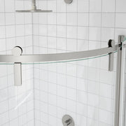 Maax Outback Round 36 x 36 x 75 5/8 in. 8mm Sliding Shower Door for Corner Installation with Clear glass in Brushed Nickel 139410-900-305-001 - Plumbing Market