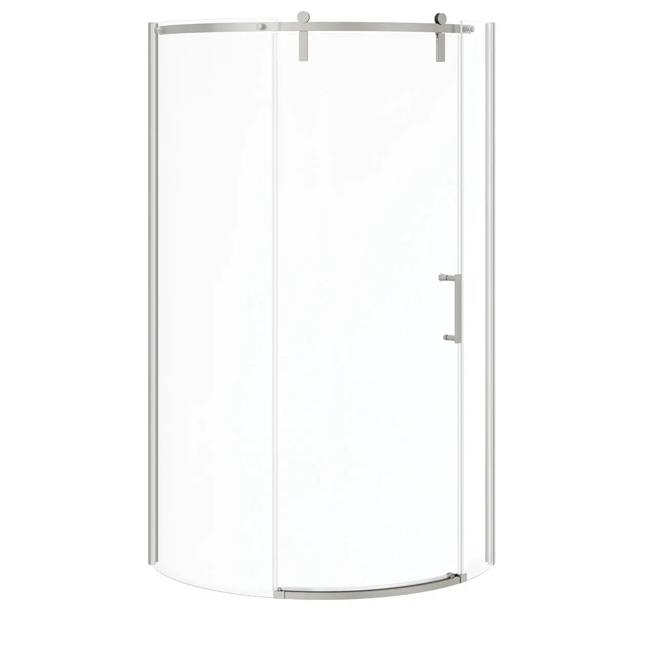 Maax Outback Round 36 x 36 x 75 5/8 in. 8mm Sliding Shower Door for Corner Installation with Clear glass in Brushed Nickel 139410-900-305-001 - Plumbing Market