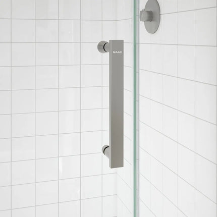 Maax Outback Round 36 x 36 x 75 5/8 in. 8mm Sliding Shower Door for Corner Installation with Clear glass in Brushed Nickel 139410-900-305-002 - Plumbing Market