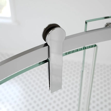 Maax Outback Round 36 x 36 x 75 5/8 in. 8mm Sliding Shower Door for Corner Installation with Clear glass in Chrome 139410-900-084-001 - Plumbing Market