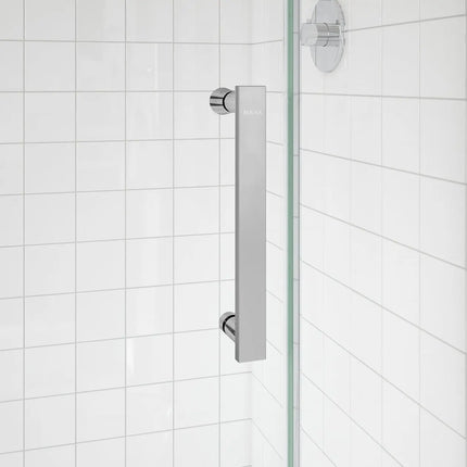 Maax Outback Round 36 x 36 x 75 5/8 in. 8mm Sliding Shower Door for Corner Installation with Clear glass in Chrome 139410-900-084-002 - Plumbing Market