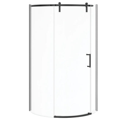 Maax Outback Round 36 x 36 x 75 5/8 in. 8mm Sliding Shower Door for Corner Installation with Clear glass in Matte Black 139410-900-340-001 - Plumbing Market