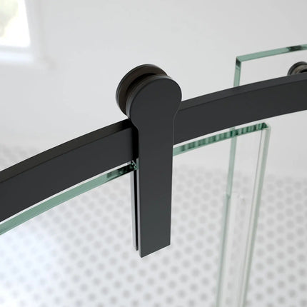 Maax Outback Round 36 x 36 x 75 5/8 in. 8mm Sliding Shower Door for Corner Installation with Clear glass in Matte Black 139410-900-340-001 - Plumbing Market