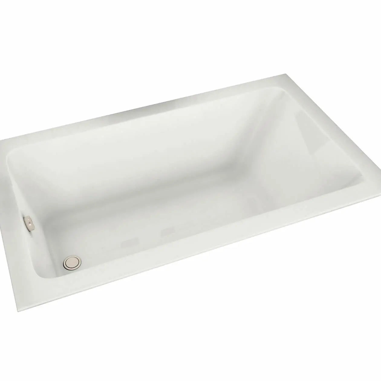 Maax Pose 6030 Acrylic Drop-in End Drain Whirlpool Bathtub in White 101456-001-001-100 - Plumbing Market