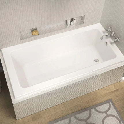 Maax Pose 6030 IF Acrylic Corner Right Left-Hand Drain Aeroeffect Bathtub in White 106200-L-103-001 - Plumbing Market