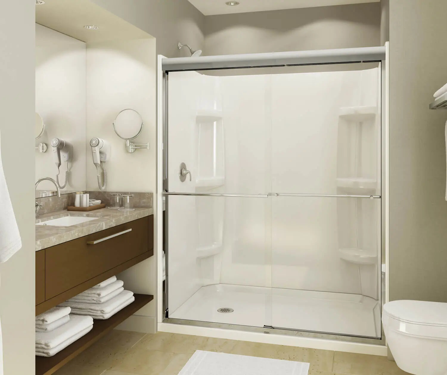 Maax Rectangular Base 6036 3 in. Acrylic Alcove Shower Base with Right-Hand Drain in White 105666-000-001-002 - Plumbing Market