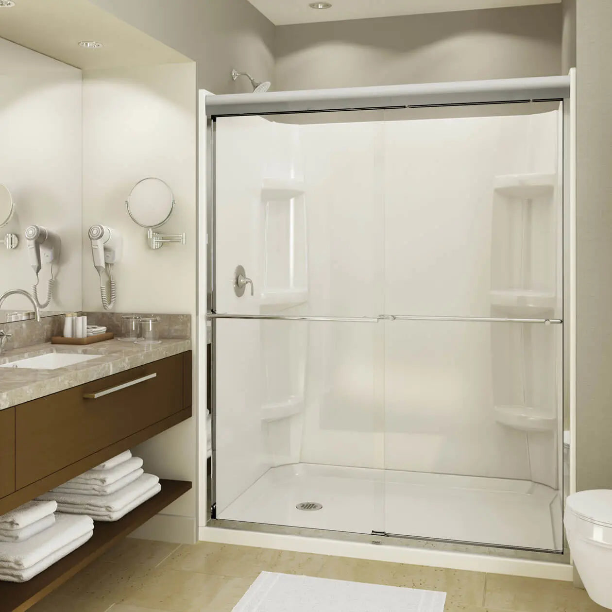 Maax Rectangular Base 6036 3 in. Acrylic Alcove Shower Base with Right-Hand Drain in White 105666-000-001-002 - Plumbing Market