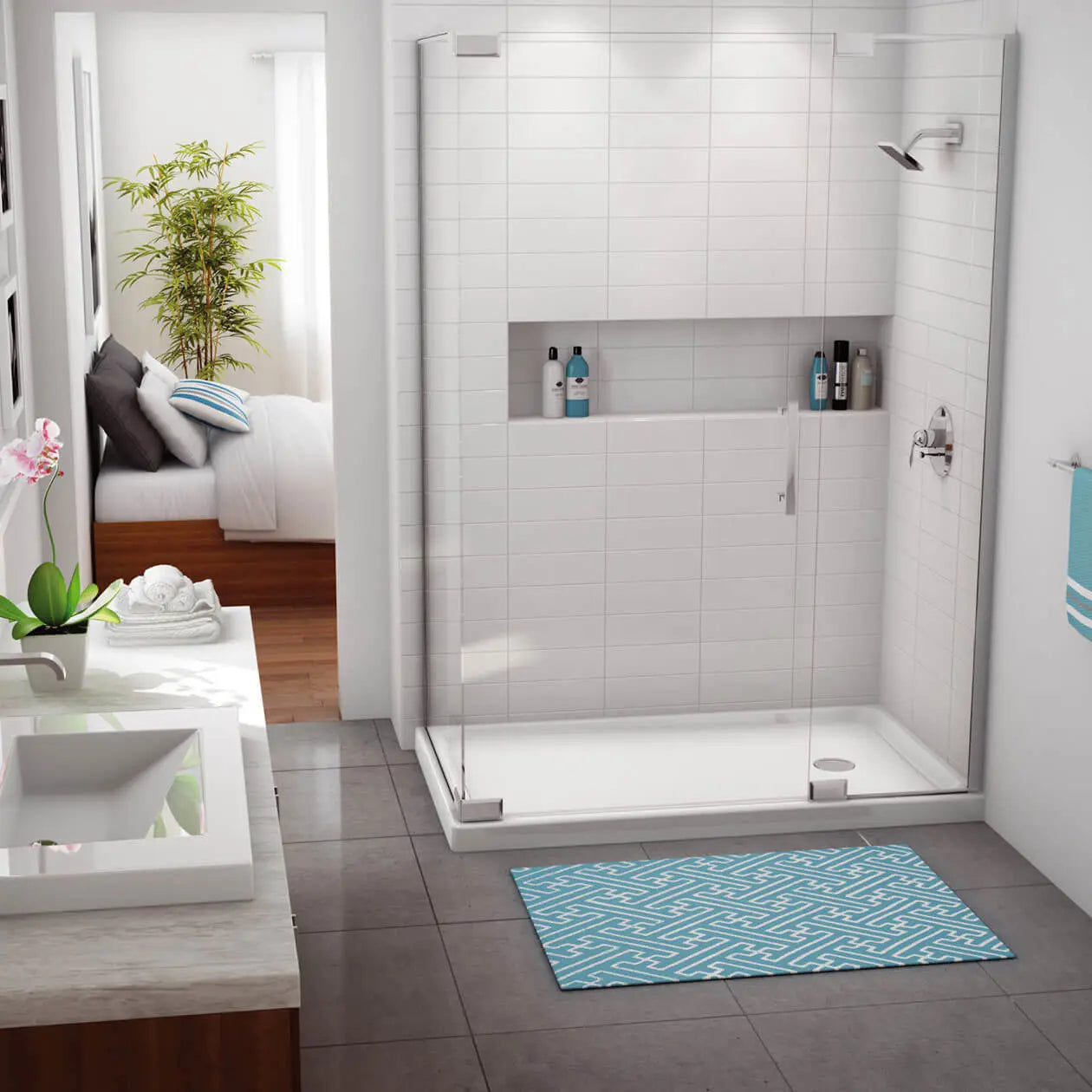 Maax Rectangular Base 6036 3 in. Acrylic Corner Left or Right Shower Base with Right-Hand Drain in White 105594-000-001-002 - Plumbing Market