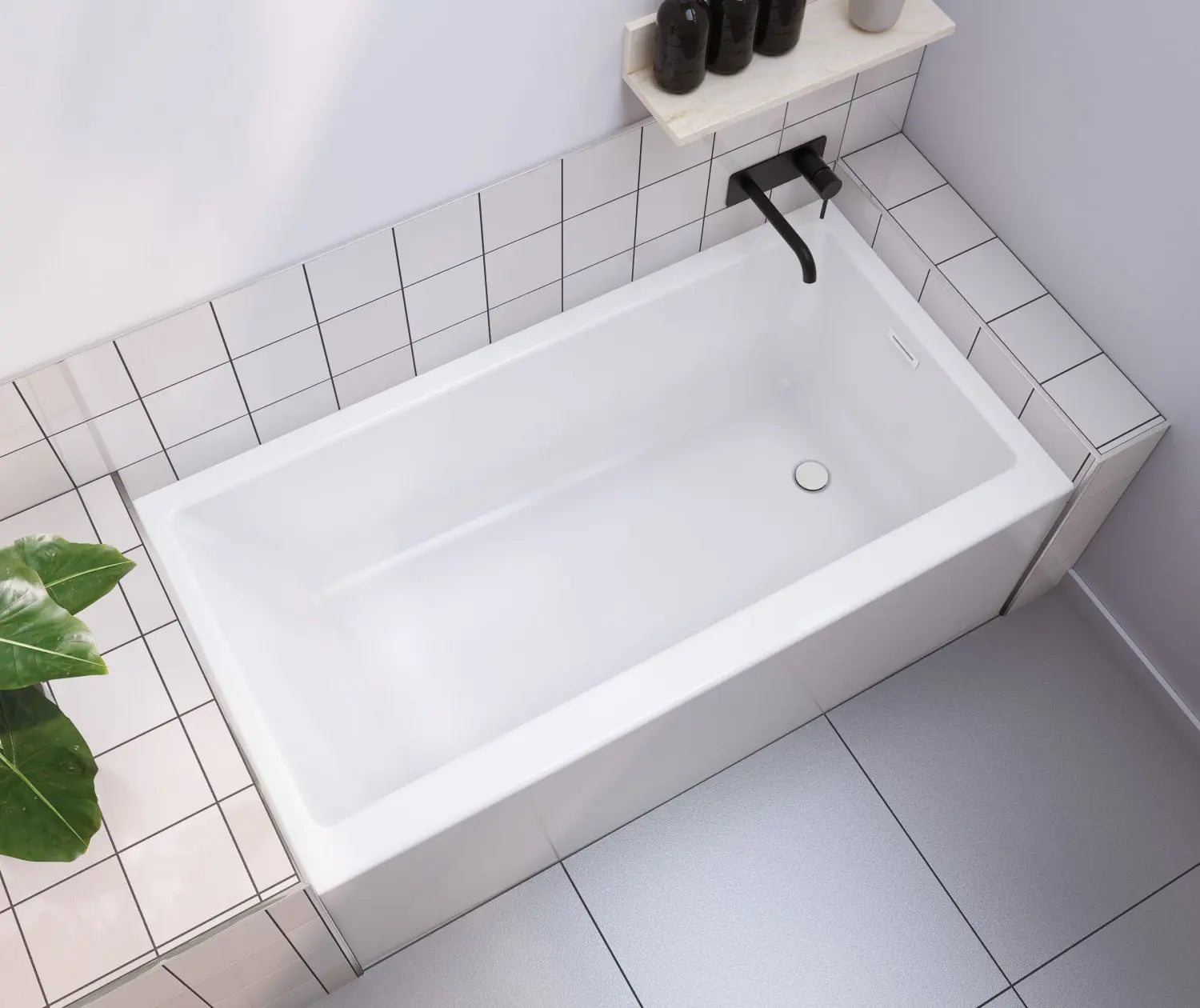 Maax Rubix 60x30 AFR Acrylic Alcove Left-Hand Drain Bathtub in White - Plumbing Market
