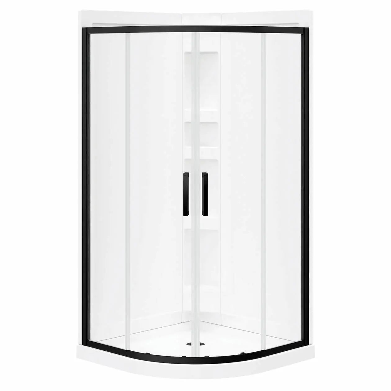 Maax Sakura Acrylic Shower Kit in White with Clear glass  in Matte Black 106540-900-340-000 - Plumbing Market