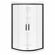 Maax Sakura Acrylic Shower Kit in White with Clear glass  in Matte Black 106540-900-340-000 - Plumbing Market