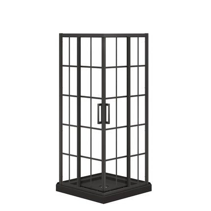 Maax Scarlet 32 x 32 Acrylic Corner Drain Shower Kit in Black with French Glass in Matte Black 107485-977-340-000 - Plumbing Market