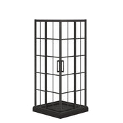 Maax Scarlet 32 x 32 Acrylic Corner Drain Shower Kit in Black with French Glass in Matte Black 107485-977-340-000 - Plumbing Market