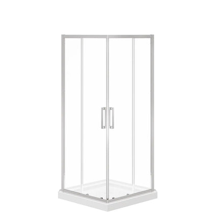 Maax Scarlet 32 x 32 Acrylic Corner Drain Shower Kit in White with Clear Glass in Chrome 107484-900-084-000 - Plumbing Market