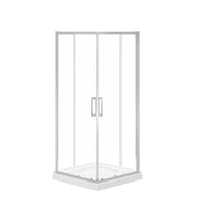 Maax Scarlet 32 x 32 Acrylic Corner Drain Shower Kit in White with Clear Glass in Chrome 107484-900-084-000 - Plumbing Market