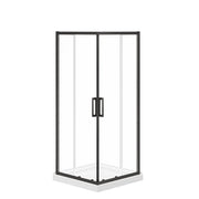 Maax Scarlet 32 x 32 Acrylic Corner Drain Shower Kit in White with Clear Glass in Matte Black 107484-900-340-000 - Plumbing Market