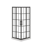 Maax Scarlet 32 x 32 Acrylic Corner Drain Shower Kit in White with French Glass in Matte Black 107484-977-340-000 - Plumbing Market