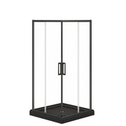 Maax Scarlet 36 x 36 Acrylic Corner Drain Shower Kit in Black with Clear Glass in Matte Black 107482-900-340-000 - Plumbing Market