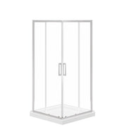 Maax Scarlet 36 x 36 Acrylic Corner Drain Shower Kit in White with Clear Glass in Chrome 107481-900-084-000 - Plumbing Market