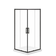 Maax Scarlet 36 x 36 Acrylic Corner Drain Shower Kit in White with Clear Glass in Matte Black 107481-900-340-000 - Plumbing Market