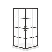 Maax Scarlet 36 x 36 Acrylic Corner Drain Shower Kit in White with Shaker Glass in Matte Black 107481-972-340-000 - Plumbing Market