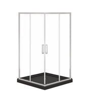 Maax Scarlet 42 x 42 Acrylic Corner Drain Shower Kit in Black with Clear Glass in Chrome 107487-900-084-000 - Plumbing Market