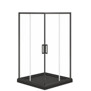 Maax Scarlet 42 x 42 Acrylic Corner Drain Shower Kit in Black with Clear Glass in Matte Black 107487-900-340-000 - Plumbing Market